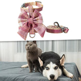 Maxbell Dog Harness and Leash Set Adjustable Dog Harness for Kitty Cat Accessories Pink