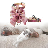 Maxbell Dog Harness and Leash Set Adjustable Dog Harness for Kitty Cat Accessories Pink