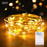 Maxbell String Light Battery Operated Christmas Light Waterproof for Bar Home Garden 2pcs Warm White