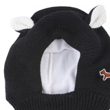 Maxbell Dog Knitted Hat Winter Pet Ear Muffs Noise Protection Multiple Functions Black