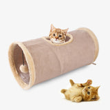 Maxbell Cat Tunnel Running Interactive Toys Built in Crinkle Paper for Indoor Cats Pink