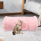 Maxbell Cat Tunnel Running Interactive Toys Built in Crinkle Paper for Indoor Cats Pink