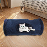 Maxbell Cat Tunnel Running Interactive Toys Built in Crinkle Paper for Indoor Cats Dark Blue