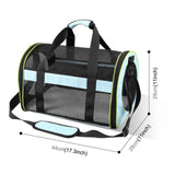 Maxbell Puppy Carrier Cat Carrier Ventilated 17.3x11x11inch Collapsible Practical Black Blue Mixed
