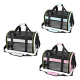Maxbell Puppy Carrier Cat Carrier Ventilated 17.3x11x11inch Collapsible Practical Black Blue Mixed