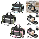 Maxbell Puppy Carrier Cat Carrier Ventilated 17.3x11x11inch Collapsible Practical Black Blue Mixed