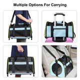 Maxbell Puppy Carrier Cat Carrier Ventilated 17.3x11x11inch Collapsible Practical Black Blue Mixed