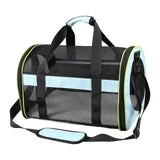 Maxbell Puppy Carrier Cat Carrier Ventilated 17.3x11x11inch Collapsible Practical Black Blue Mixed