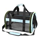 Maxbell Puppy Carrier Cat Carrier Ventilated 17.3x11x11inch Collapsible Practical Black Blue Mixed