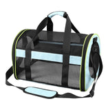 Maxbell Puppy Carrier Cat Carrier Ventilated 17.3x11x11inch Collapsible Practical Black Blue Mixed