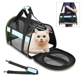 Maxbell Puppy Carrier Cat Carrier Ventilated 17.3x11x11inch Collapsible Practical Black Blue Mixed