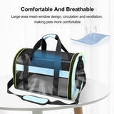 Maxbell Puppy Carrier Cat Carrier Ventilated 17.3x11x11inch Collapsible Practical Black Blue Mixed