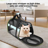 Maxbell Puppy Carrier Cat Carrier Ventilated 17.3x11x11inch Collapsible Practical Black Blue Mixed