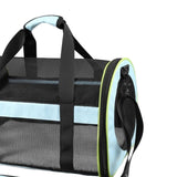 Maxbell Puppy Carrier Cat Carrier Ventilated 17.3x11x11inch Collapsible Practical Black Blue Mixed