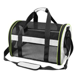 Maxbell Puppy Carrier Cat Carrier Ventilated 17.3x11x11inch Collapsible Practical Black Grey Mixed