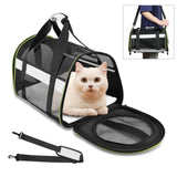 Maxbell Puppy Carrier Cat Carrier Ventilated 17.3x11x11inch Collapsible Practical Black Grey Mixed