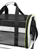 Maxbell Puppy Carrier Cat Carrier Ventilated 17.3x11x11inch Collapsible Practical Black Grey Mixed