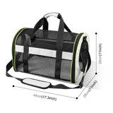 Maxbell Puppy Carrier Cat Carrier Ventilated 17.3x11x11inch Collapsible Practical Black Grey Mixed
