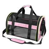 Maxbell Puppy Carrier Cat Carrier Ventilated 17.3x11x11inch Collapsible Practical Black Pink Mixed