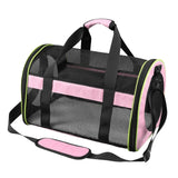 Maxbell Puppy Carrier Cat Carrier Ventilated 17.3x11x11inch Collapsible Practical Black Pink Mixed