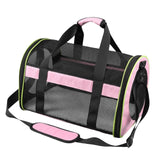 Maxbell Puppy Carrier Cat Carrier Ventilated 17.3x11x11inch Collapsible Practical Black Pink Mixed