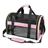 Maxbell Puppy Carrier Cat Carrier Ventilated 17.3x11x11inch Collapsible Practical Black Pink Mixed