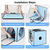 Maxbell Pet Cats Dogs Hair Drying Box Foldable Dryer Case Drying Room Lightweight Blue