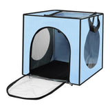 Maxbell Pet Cats Dogs Hair Drying Box Foldable Dryer Case Drying Room Lightweight Blue