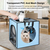 Maxbell Pet Cats Dogs Hair Drying Box Foldable Dryer Case Drying Room Lightweight Blue