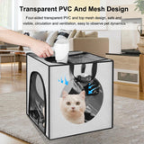 Maxbell Pet Cats Dogs Hair Drying Box Foldable Dryer Case Drying Room Lightweight Grey