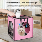 Maxbell Pet Cats Dogs Hair Drying Box Foldable Dryer Case Drying Room Lightweight Pink