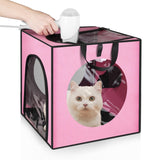 Maxbell Pet Cats Dogs Hair Drying Box Foldable Dryer Case Drying Room Lightweight Pink