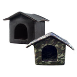Maxbell Portable Outdoor Cat House Weatherproof Pet Bed Kitten House Winter Black