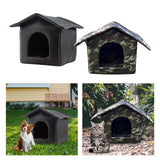 Maxbell Portable Outdoor Cat House Weatherproof Pet Bed Kitten House Winter Black