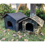Maxbell Portable Outdoor Cat House Weatherproof Pet Bed Kitten House Winter Black