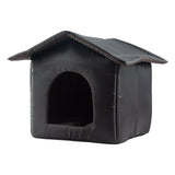Maxbell Portable Outdoor Cat House Weatherproof Pet Bed Kitten House Winter Black