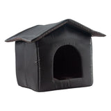 Maxbell Portable Outdoor Cat House Weatherproof Pet Bed Kitten House Winter Black