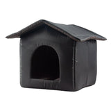 Maxbell Portable Outdoor Cat House Weatherproof Pet Bed Kitten House Winter Black