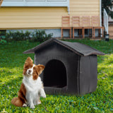 Maxbell Portable Outdoor Cat House Weatherproof Pet Bed Kitten House Winter Black