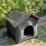 Maxbell Portable Outdoor Cat House Weatherproof Pet Bed Kitten House Winter Green