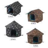 Maxbell Oxford Cloth Outdoor Feral Cats Warm House Waterproof Bed Kennel Tent Winter Square S Black