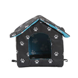 Maxbell Oxford Cloth Outdoor Feral Cats Warm House Waterproof Bed Kennel Tent Winter square shaped m Black