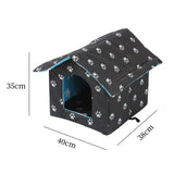 Maxbell Oxford Cloth Outdoor Feral Cats Warm House Waterproof Bed Kennel Tent Winter square shaped m Black