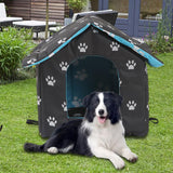 Maxbell Oxford Cloth Outdoor Feral Cats Warm House Waterproof Bed Kennel Tent Winter Square l Size black