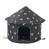 Maxbell Oxford Cloth Outdoor Feral Cats Warm House Waterproof Bed Kennel Tent Winter Round M Black