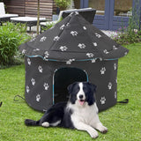 Maxbell Oxford Cloth Outdoor Feral Cats Warm House Waterproof Bed Kennel Tent Winter Round M Black