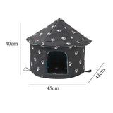 Maxbell Oxford Cloth Outdoor Feral Cats Warm House Waterproof Bed Kennel Tent Winter Round l Size black