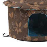 Maxbell Oxford Cloth Outdoor Feral Cats Warm House Waterproof Bed Kennel Tent Winter Round L Brown