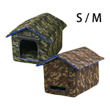 Maxbell Waterproof Outdoor Pet House Sleeping Bed Nest for Stray Cat Kitten Green S