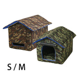 Maxbell Waterproof Outdoor Pet House Sleeping Bed Nest for Stray Cat Kitten Green S